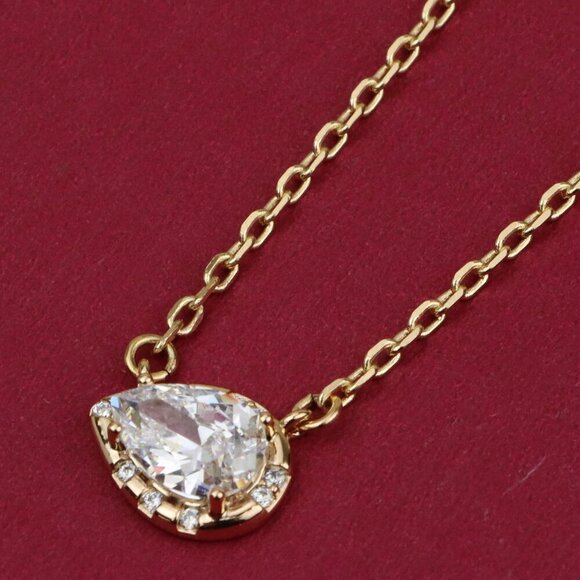 Elegant Rose Gold Necklace with Teardrop CZ Pendant, XPNL0407 - Picture 1 of 12